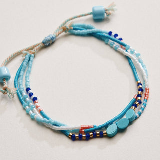 Boho Seed Bead Layered Bracelet - Adjustable Friendship Bracelet
