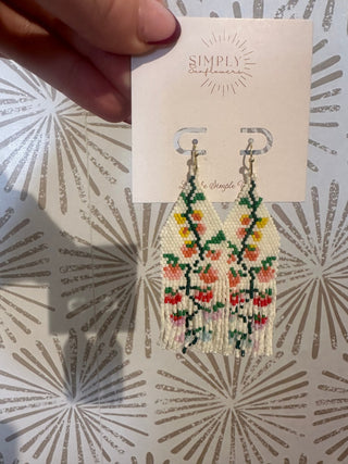 Delilah Floral Beaded Earrings - Simply Sunflowers