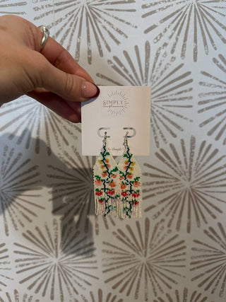 Delilah Floral Beaded Earrings - Simply Sunflowers