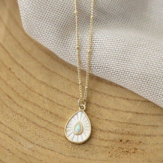 Dewdrop Crystal Necklace-opalite - Simply Sunflowers