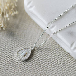 Dewdrop Crystal Necklace-opalite - Simply Sunflowers