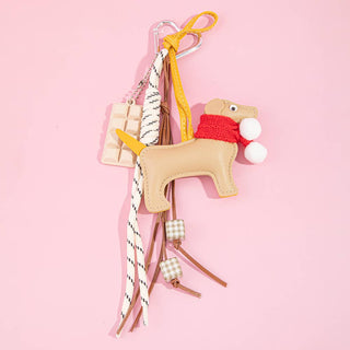 Dog With Scarf And Chocolate Bar Bag Charm - Simply Sunflowers
