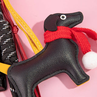 Dog With Scarf And Chocolate Bar Bag Charm - Simply Sunflowers