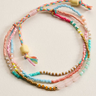 Boho Seed Bead Layered Bracelet - Adjustable Friendship Bracelet