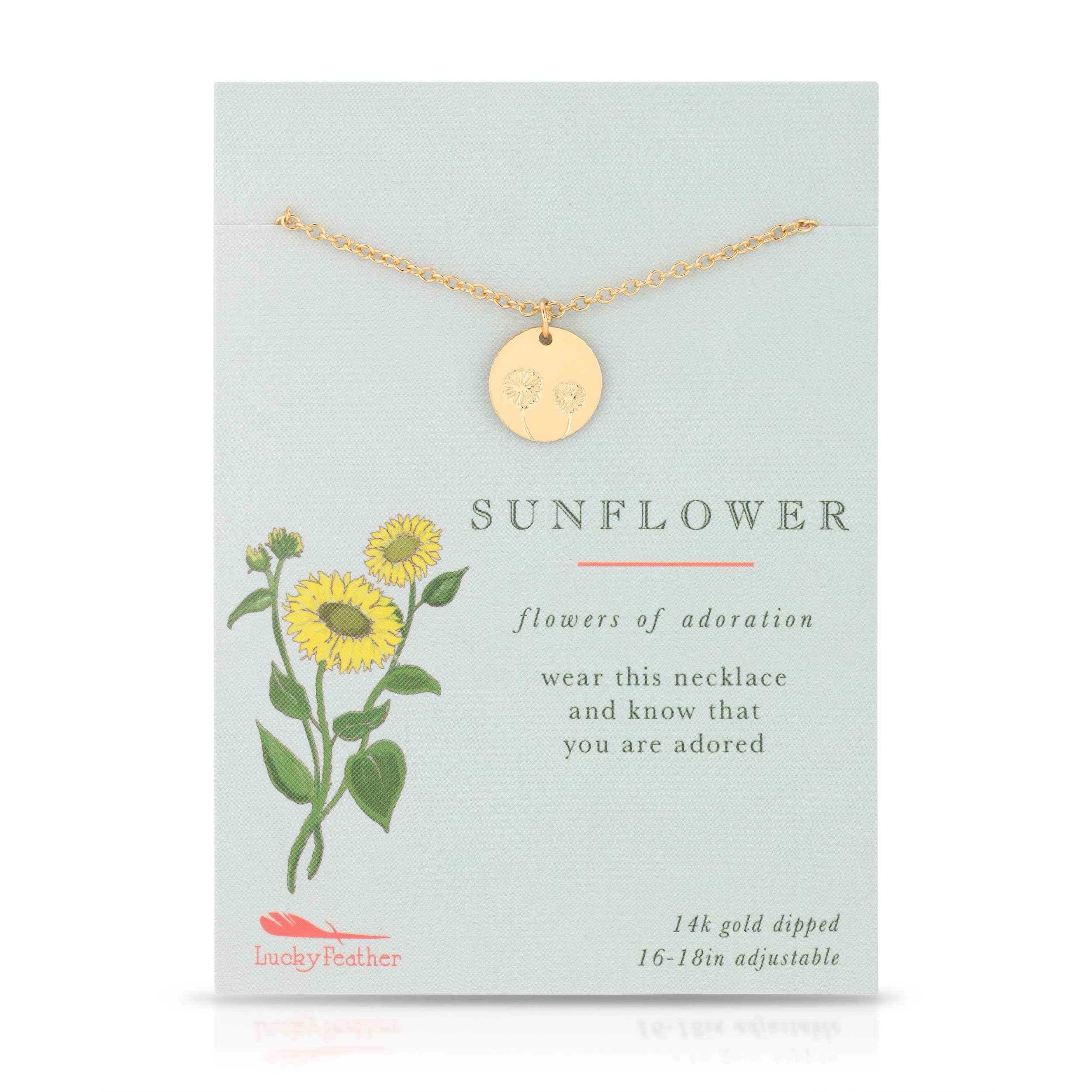 Sunflower Engraved Necklace