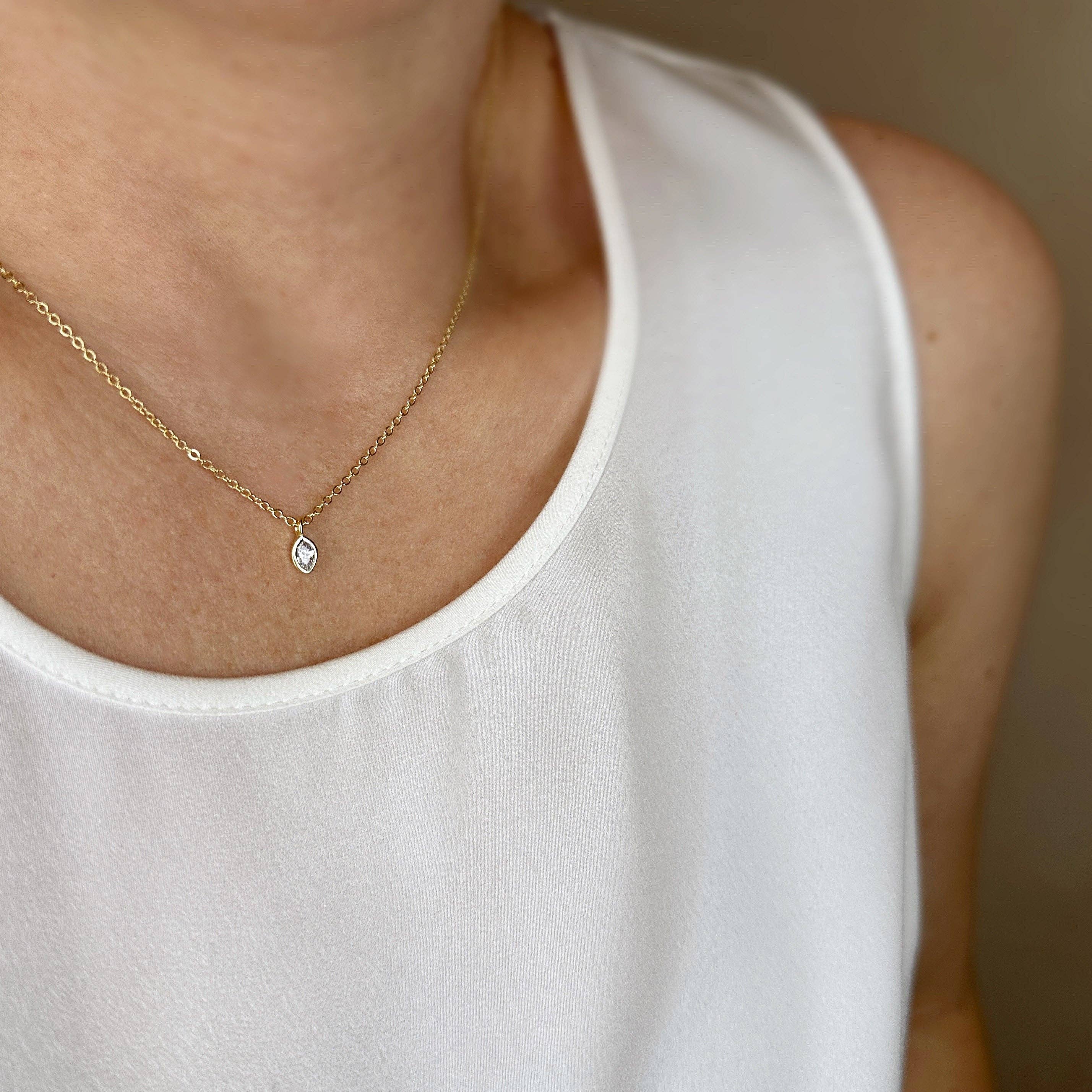 Ellipse Solitaire Necklace