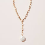 Pearl Lariat Drop Necklace