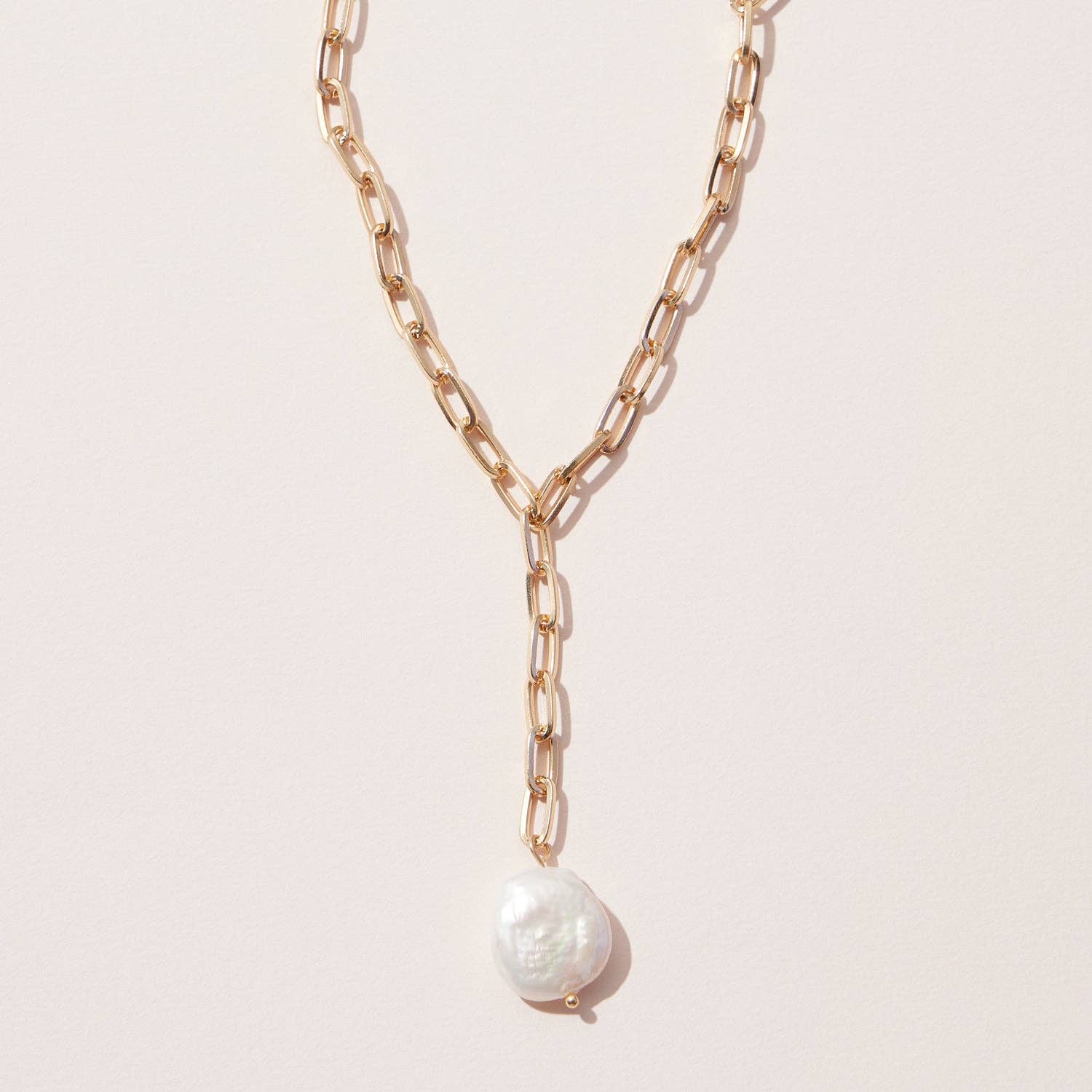 Pearl Lariat Drop Necklace