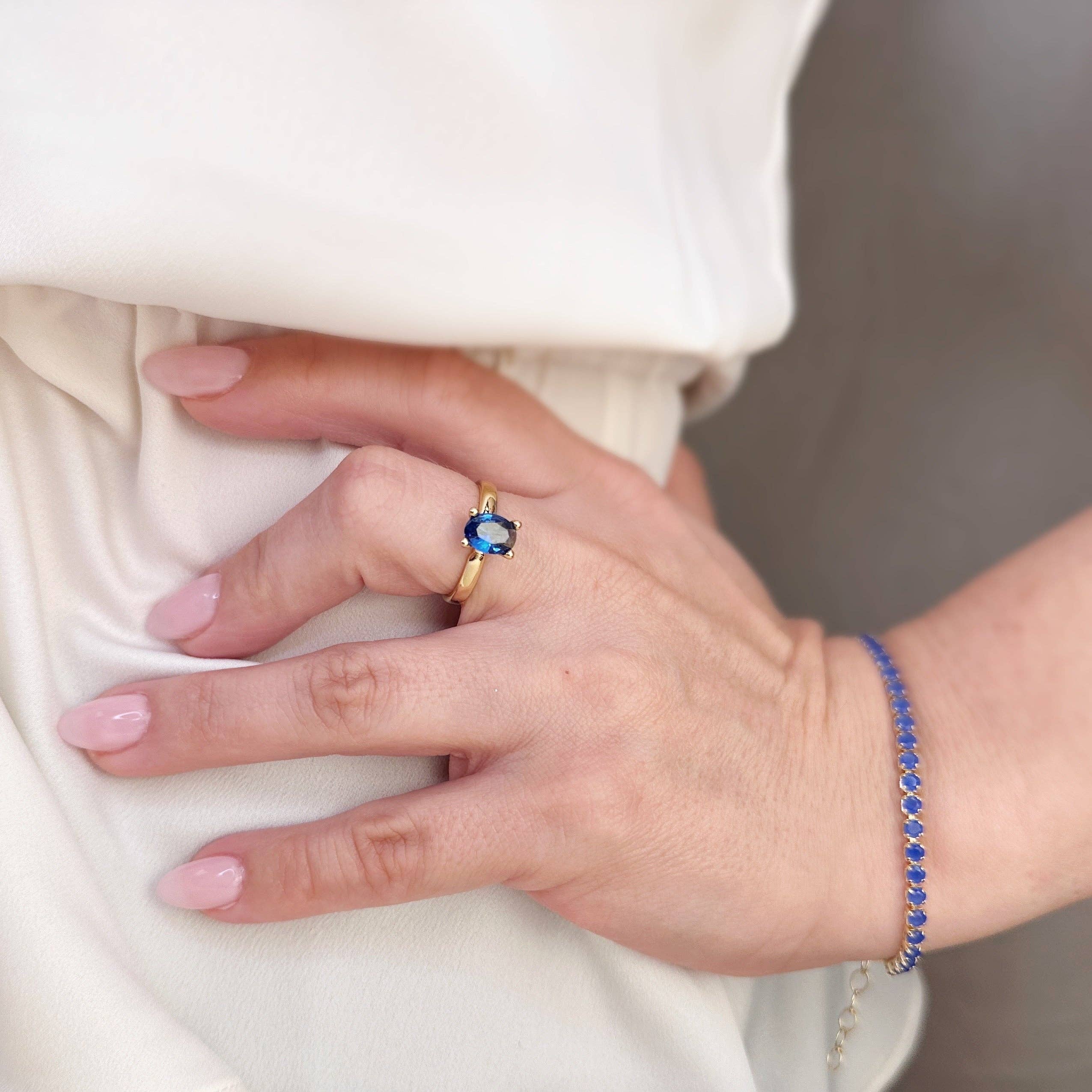 Royal Blue Solitaire Ring