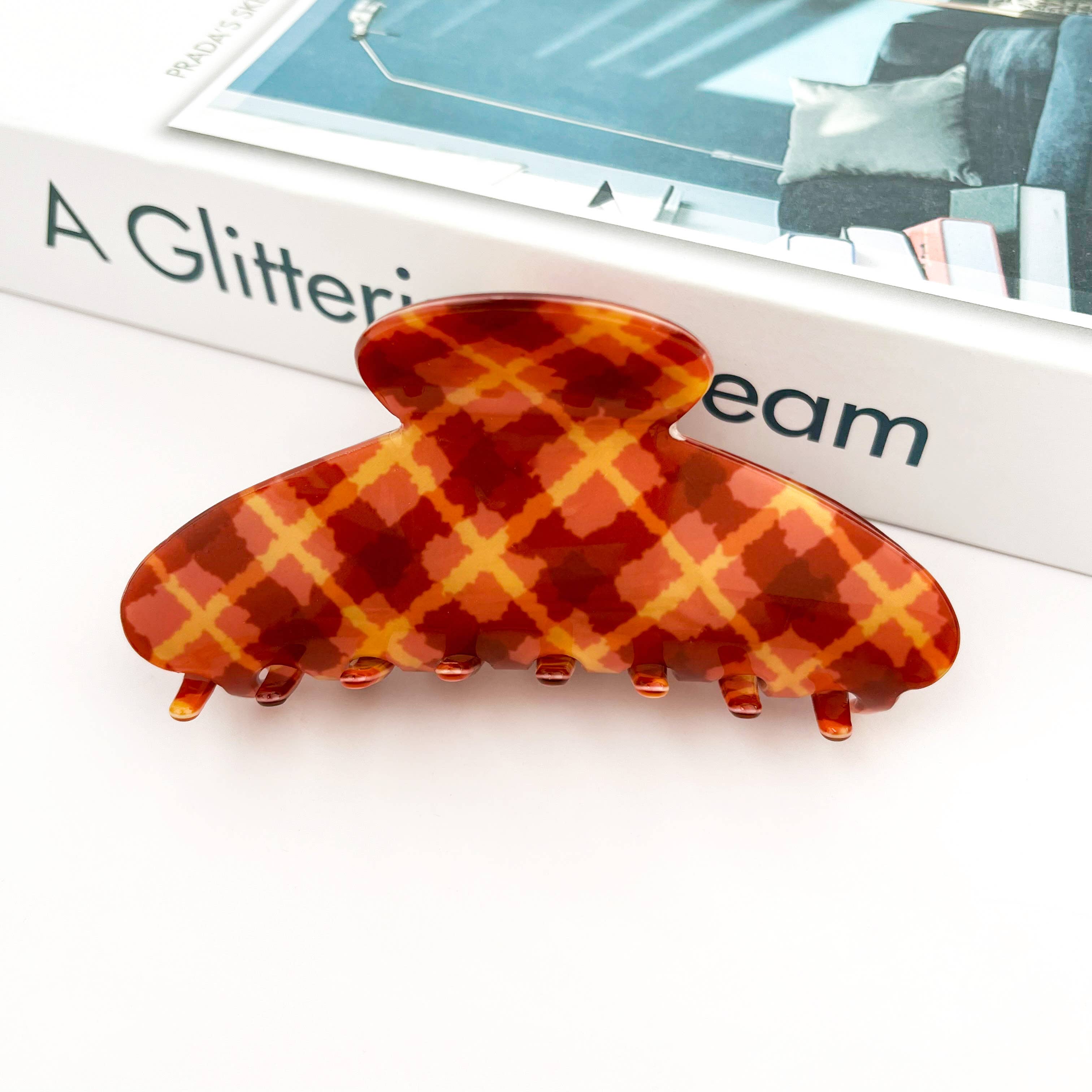 Retro Plaid Claw Clip