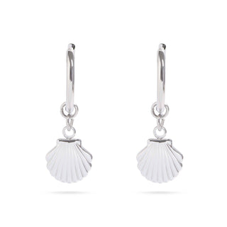 Shell Huggie Hoops