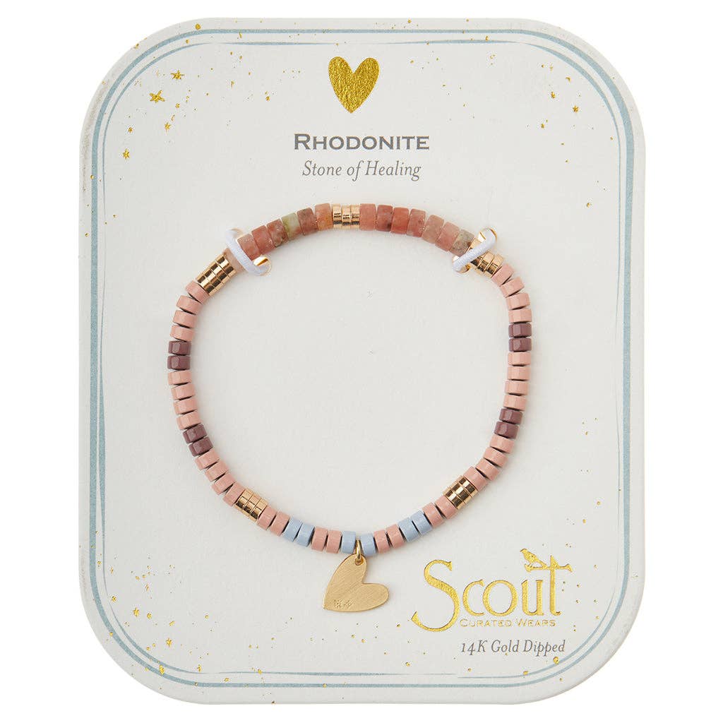 Rhodonite Intention Charm Bracelet