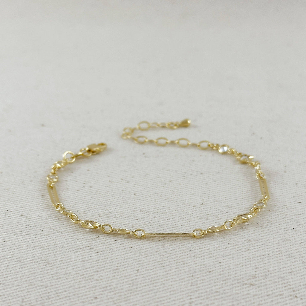 Paperclip And Stars Gold Bracelet