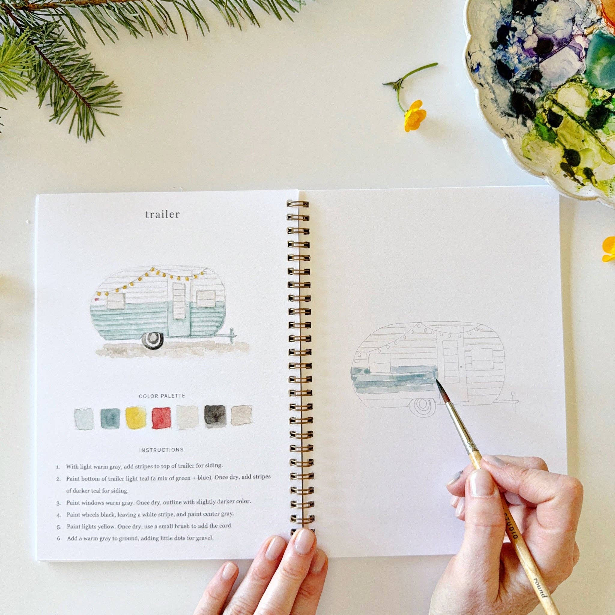 Camping Watercolor Book