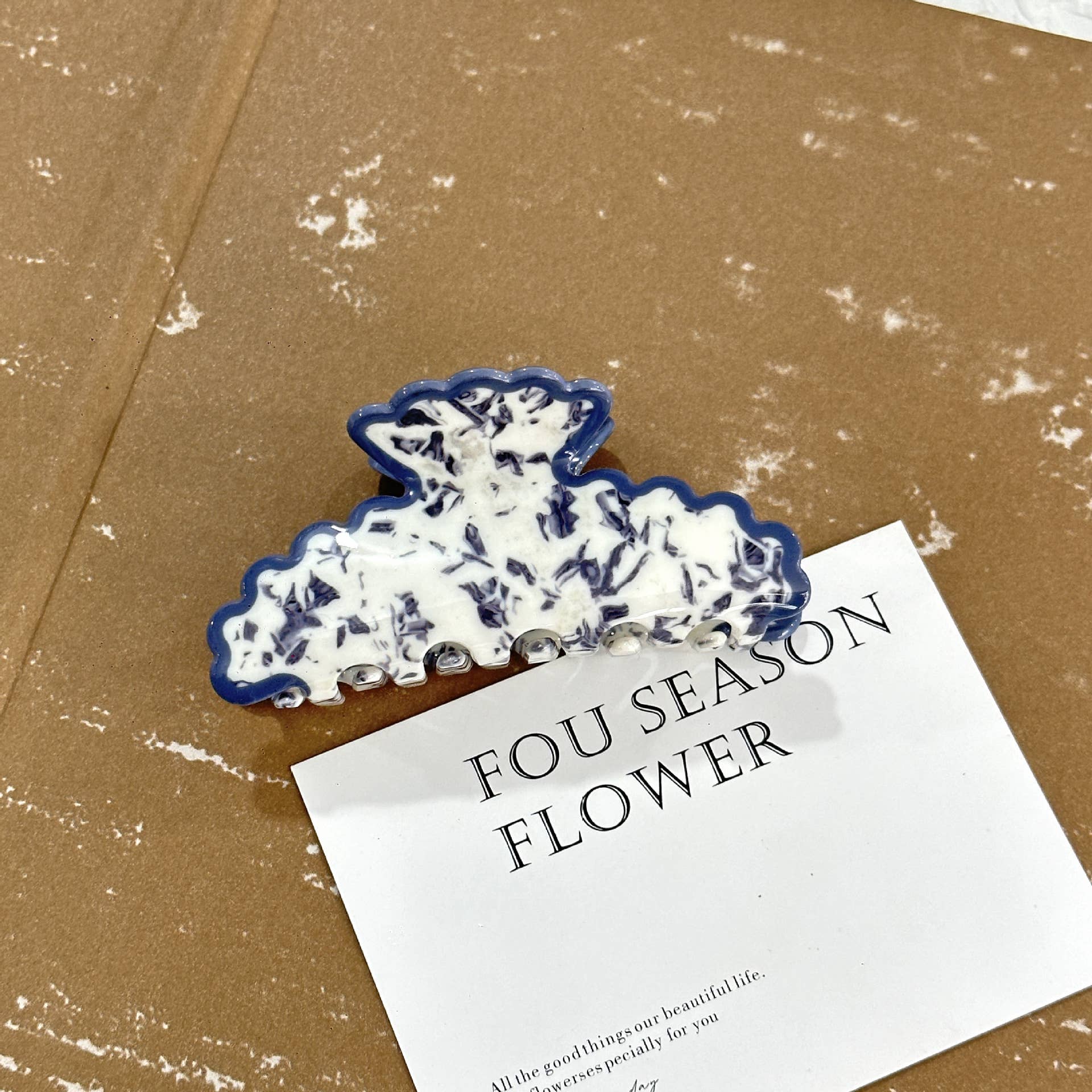 Blue Pebble Hair Clip