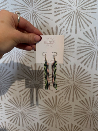 Emerald Beaded Earrings - Simply Sunflowers