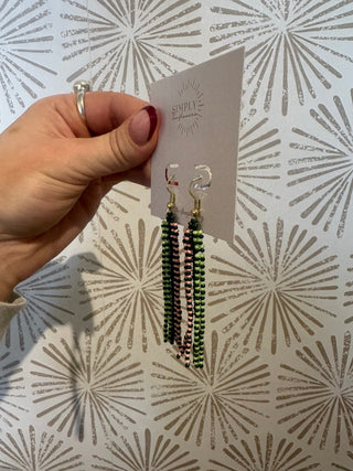 Emerald Beaded Earrings - Simply Sunflowers