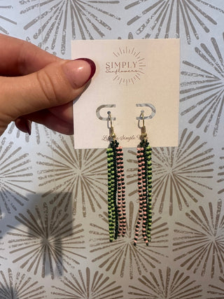 Emerald Beaded Earrings - Simply Sunflowers