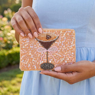 Espresso Martini Sequin Beaded Coin Pouch - Simply Sunflowers