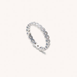 Evie Silver Circle Gem Ring - Simply Sunflowers