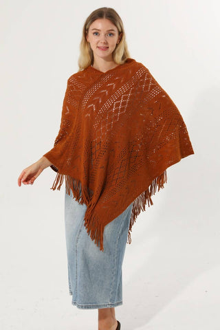 Autumn Tassel Poncho