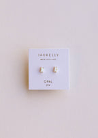 White Opal Studs