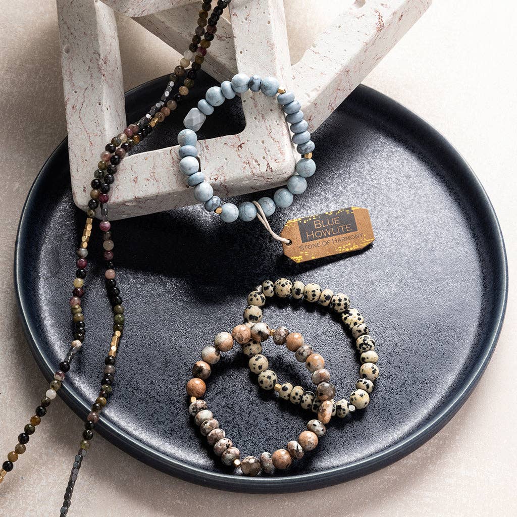 Rhodonite Stone Stack Bracelet