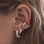 Silver Baguette Hoops