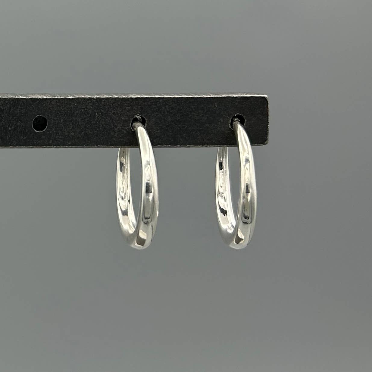 Slim Silver Hoops