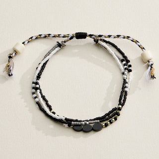 Boho Seed Bead Layered Bracelet - Adjustable Friendship Bracelet