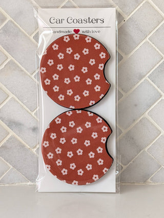 Fall Ditzy Daisies Car Coasters - Simply Sunflowers