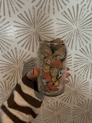 Favorite Things Iced Coffee Glass - Simply Sunflowers