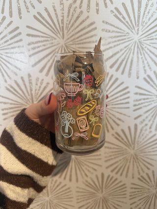 Favorite Things Iced Coffee Glass - Simply Sunflowers