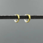 Reversible Silver & Gold Clicker Hoops