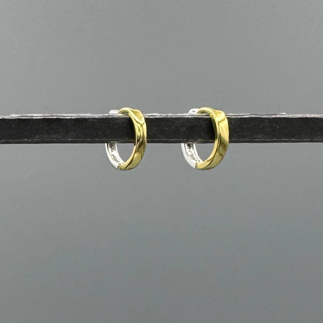 Reversible Silver & Gold Clicker Hoops