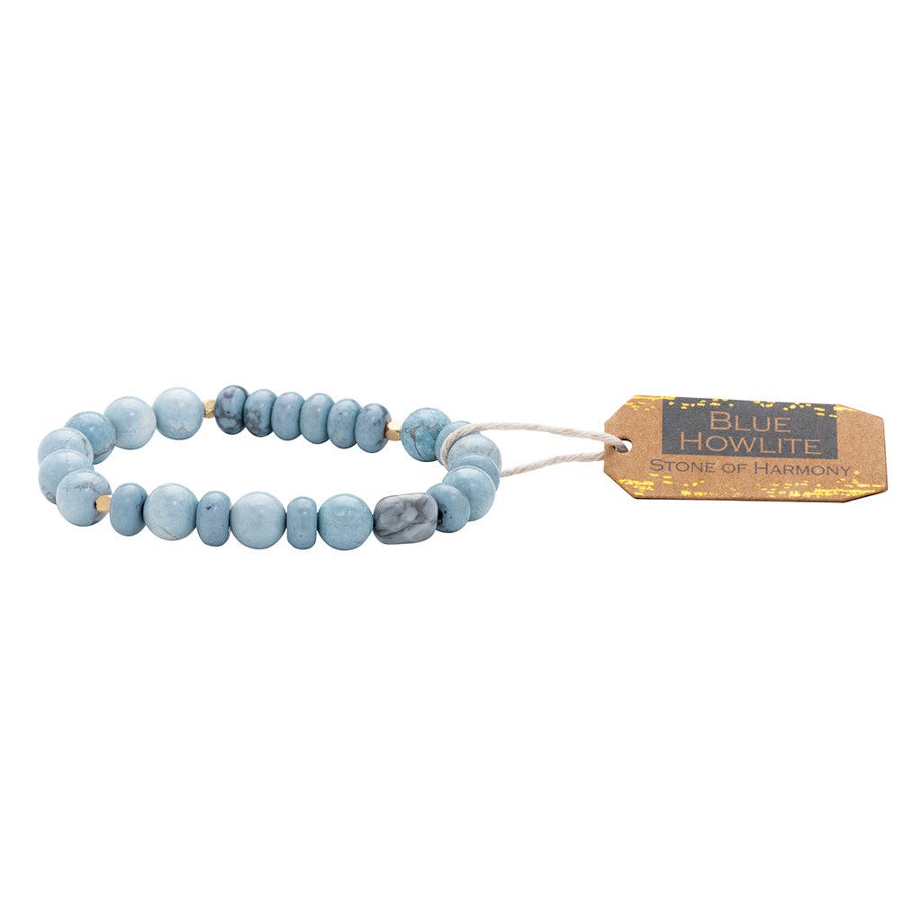 Blue Howlite Stone Stack Bracelet