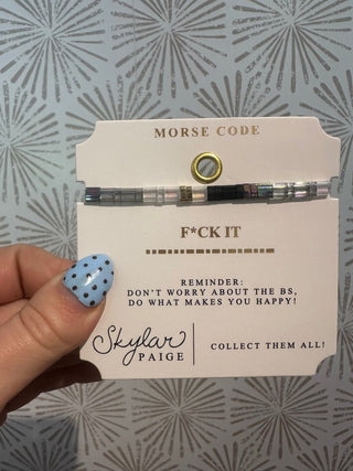F*ck It Morse code Bracelet - Simply Sunflowers