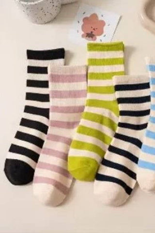 Horizontal Striped Crew Sock