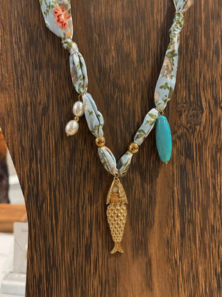 Fish Bandana Charm Necklace - Simply Sunflowers