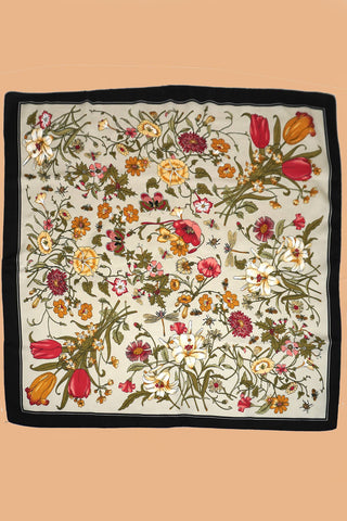 Floral Print Silk Scarf - Simply Sunflowers