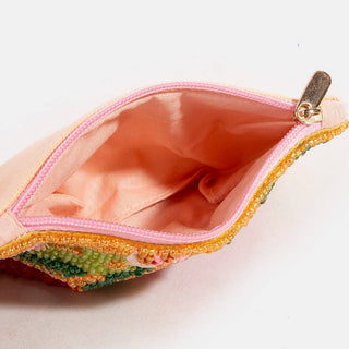 Floral Sequin And Seed Beaded Coin Purse - Simply Sunflowers