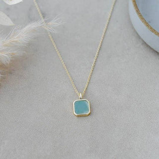 Florence Square Necklace-Amazonite - Simply Sunflowers