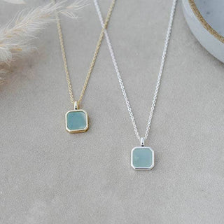 Florence Square Necklace-Amazonite - Simply Sunflowers