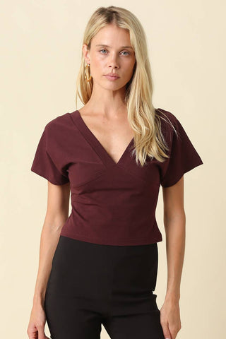 Frankie Surplice V-Neck Top - Simply Sunflowers