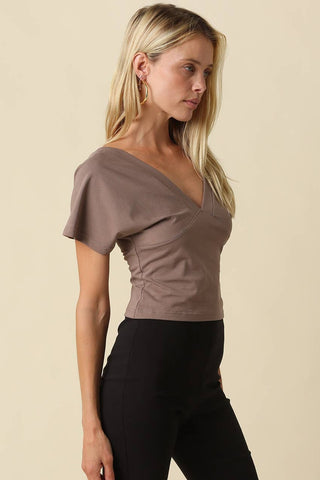Frankie Surplice V-Neck Top - Simply Sunflowers