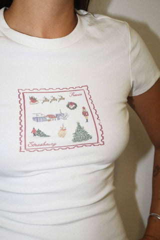 French Holiday Postcard Graphic Tee - Simply Sunflowers