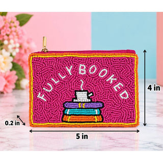 Fully Booked Book Stack Beaded Coin Pouch - Simply Sunflowers