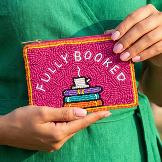 Fully Booked Book Stack Beaded Coin Pouch - Simply Sunflowers