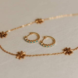Gaby Turquoise Hoops - Simply Sunflowers