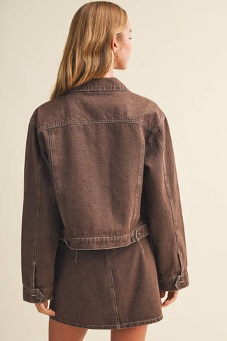 Garment-Dyed Rigid Denim Trucker Jacket - Simply Sunflowers
